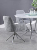 Abby Flare Arm Side Chair Light Grey and Chrome