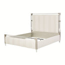 AICO Furniture Penthouse Queen Upholstered Platform Bed in Ash Gray