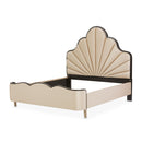 AICO Malibu Crest King Scalloped Panel Bed in Dark Espresso