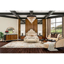 AICO Malibu Crest King Scalloped Panel Bed in Dark Espresso