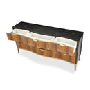 AICO Malibu Crest 9 Drawer Dresser in Crotch Mahogany