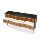 AICO Malibu Crest 9 Drawer Dresser in Crotch Mahogany