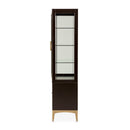 AICO Malibu Crest Display Cabinet in Crotch Mahogany