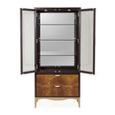 AICO Malibu Crest Display Cabinet in Crotch Mahogany