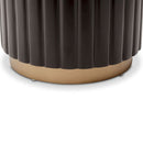 AICO Malibu Crest Round Chairside Table in Dark Espresso