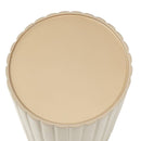 AICO Malibu Crest Round Chairside Table in Chardonnay