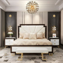 AICO Belmont Place Cal King Panel Upholstered Bed in Espresso