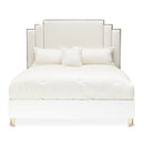 AICO Furniture Palm Gate King Platform Bed in Cloud White
