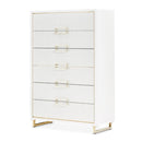 AICO Furniture Palm Gate 6 Drawer Chest in Cloud White image