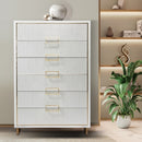 AICO Furniture Palm Gate 6 Drawer Chest in Cloud White