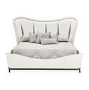 AICO Furniture Tuxedo California King Upholstered Bed in Piano Keyboard