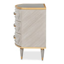AICO Furniture St.Charles 3 Drawer Nightstand in Dove Gray