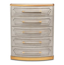 AICO Furniture St.Charles 5 Drawer Highboy Chest in Dove Gray