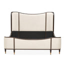 AICO Furniture Camellia Field King Upholstered Panel Bed in Warm Pecan