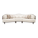 AICO Furniture Camellia Field Armless Chair Linen in Warm Pecan