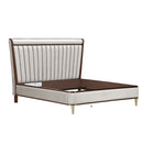 AICO Furniture Houston Queen Channel Tufted Bed in Walnut image