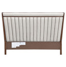AICO Furniture Houston California King Channel Tufted Bed in Walnut