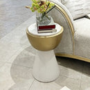 AICO Furniture Scotts Square Chairside Table in Light Champagne image
