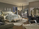 AICO Hollywood Swank King Upholstered Platform Bed in Pearl