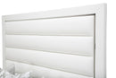 State St Queen Upholstered Panel Bed in Glossy White