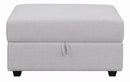 Cambria Upholstered Square Storage Ottoman Grey