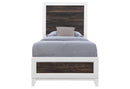 LISBON OAK AND WHITE TWIN BED
