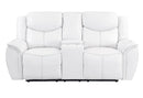 U5987 BLANCHE WHITE POWER CONSOLE RECLINING LOVESEAT