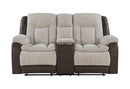 U4377 GREY/BROWN CONSOLE RECLINING LOVESEAT