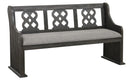 Arasina Bench with Curved Arms in Dark Pewter 5559N-14A