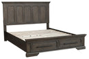 Taulon Queen Platform Bed with Footboard Storage in Dark Oak 5438-1*
