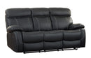 Pendu Double Reclining Sofa in Black 8326BLK-3