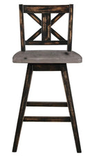 Amsonia Swivel Counter Height Chair in Gray and Black (Set of 2)