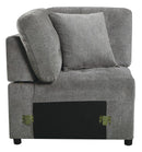 Logansport Corner Seat with 1 Pillow in Gray 9401GRY-CR