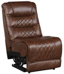 Putnam Power Armless Reclining Chair in Brown 9405BR-ARPW