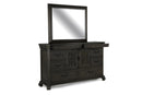 Magnussen Furniture Bellamy Landscape Mirror in Peppercorn