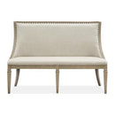 Magnussen Furniture Lancaster Bench with Upholstered Seat and Back in Dovetail Grey