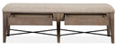 Magnussen Furniture Paxton Place Bench w/ Upholstered Seat in Dovetail Grey