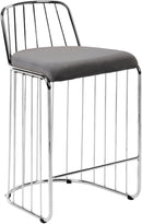 Gio Grey Velvet Stool
