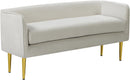 Audrey Cream Velvet Bench