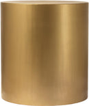 Cylinder Brushed Gold End Table