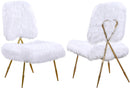 Magnolia White Faux Fur Accent Chair