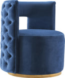 Theo Navy Velvet Accent Chair