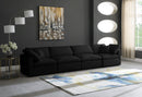 Plush Black Velvet Standard Cloud Modular Sofa