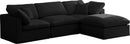 Plush Black Velvet Standard Cloud Modular Sectional