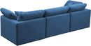 Plush Navy Velvet Standard Cloud Modular Sofa
