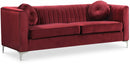 Isabelle Burgundy Velvet Sofa