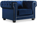 Bowery Navy Velvet Chair