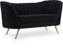 Margo Black Velvet Loveseat