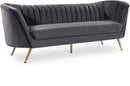 Margo Grey Velvet Sofa
