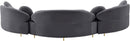 Vivacious Grey Velvet 3pc. Sectional (3 Boxes)